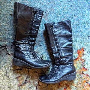 Miz Mooz 41 side lace up zip boots